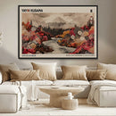 Modern Japanese Wall Art Canvas Print – Framed Abstract