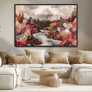 Mountain Wall Art Canvas Print – Framed Autumn Forest