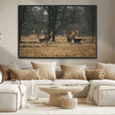 Deer Wall Art Canvas Print – Framed Rustic Wildlife Stags