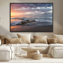 Golden Hour Wall Art Canvas Print – Framed Tranquil Waves