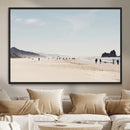 Minimalist Beach Wall Art Canvas Print – Framed Coastal