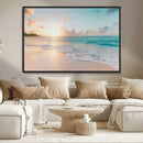 Beach Sunset Wall Art Canvas Print – Framed Ocean Waves