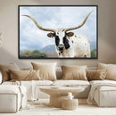 Texas Longhorn Wall Art Canvas Print – Framed Western Rustic