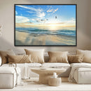 Minimalist Seaside Wall Art Canvas Print – Morning Glow