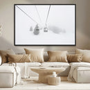 Ski Lift Wall Art Canvas Print – Snowy Alpine Landscape