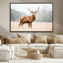Vintage Wildlife Wall Art Canvas Print – Misty Landscape