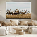 Elk Herd Wall Art Canvas Print – Framed Wildlife Photography