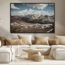 Mountain Landscape Wall Art Canvas Print – Framed Snowy
