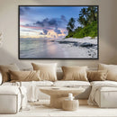 Tropical Beach Wall Art Canvas Print – Framed Sunset Glow