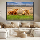 Texas Longhorn Pair Wall Art Canvas Print – Peaceful Rustic by MyGreatCanvas | Canvas Wall Art Prints | Photo Prints & Wall Decor