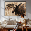 Moose Canvas Wall Art — Rustic Wildlife Painting Print | by MyGreatCanvas | Canvas Wall Art Prints | Photo Prints & Wall Decor