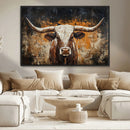 Abstract Longhorn Bull Wall Art Canvas Print – Vintage by MyGreatCanvas | Canvas Wall Art Prints | Photo Prints & Wall Decor