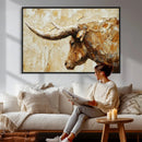 Rustic Longhorn Bull Wall Art Canvas Print – Vintage Western by MyGreatCanvas | Canvas Wall Art Prints | Photo Prints & Wall Decor