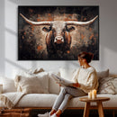 Abstract Longhorn Wall Art Canvas Print – Vintage Western by MyGreatCanvas | Canvas Wall Art Prints | Photo Prints & Wall Decor