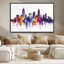 Atlanta Skyline Wall Art Canvas Print – Framed Colorful