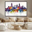 Atlanta Skyline Wall Art Canvas Print – Framed Colorful