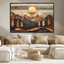 Wooden Mountain Layers Art – Rustic Pine Tree Landscape by MyGreatCanvas | Canvas Wall Art Prints | Photo Prints & Wall Decor