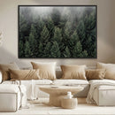 Dense Evergreen Forest Misty Morning Fog Pine Trees Woodland by MyGreatCanvas | Canvas Wall Art Prints | Photo Prints & Wall Decor