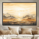 Sepia Color Abstract Mountain Wall Art Canvas Print