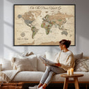 Personalized Custom World Map Wall Art Canvas Print – Travel