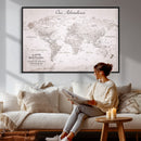 Customize Large Push Pin World Map Wall Art Canvas Print –
