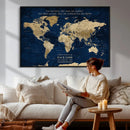 Custom Push Pin World Map Wall Art Canvas Print – by MyGreatCanvas | Canvas Wall Art Prints | Photo Prints & Wall Decor