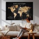 Personalized World Map Print | Customize Map with Push Pin