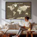 Personalized Push Pin World Map Canvas Print – Custom Travel by MyGreatCanvas | Canvas Wall Art Prints | Photo Prints & Wall Decor