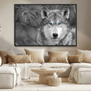 Wild Wolf Blue Eye Wall Art Canvas Print