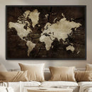 World Map Wall Art Canvas Print – Framed Travel Map Wall Art