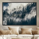 Foggy Pine Forest Wall Art – Framed Black White Nature by MyGreatCanvas | Canvas Wall Art Prints | Photo Prints & Wall Decor