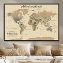 Personalized Push Pin Map with Pin Wall Art Canvas Print –