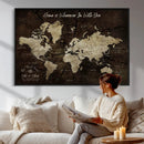 Personalized Vintage Map Wall Art Canvas Print – Custom Push by MyGreatCanvas | Canvas Wall Art Prints | Photo Prints & Wall Decor