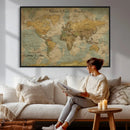 Customize Push Pin Vintage World Map Wall Art Canvas Print – by MyGreatCanvas | Canvas Wall Art Prints | Photo Prints & Wall Decor