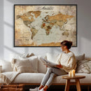 Customized Push Pin World Map Wall Art Canvas Print with by MyGreatCanvas | Canvas Wall Art Prints | Photo Prints & Wall Decor