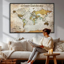 Personalized World Map Wall Art Canvas Print – Custom Push by MyGreatCanvas | Canvas Wall Art Prints | Photo Prints & Wall Decor