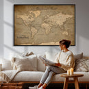 Personalized World Map Wall Art – Custom Framed Push Pin