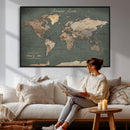 Personalized World Map Wall Art – Custom Framed Push Pin