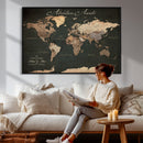 Custom Push Pin World Map Wall Art – Personalized Travel