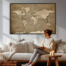 Custom Push Pin Map Canvas Print – Personalized Travel