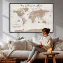 Personalized World Map Wall Art Canvas Print – Customizable by MyGreatCanvas | Canvas Wall Art Prints | Photo Prints & Wall Decor