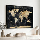 Custom Push Pin World Map Print – Personalized Canvas Wall