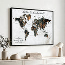 Custom World Map Wall Art – Map Foam Cork Pin Include,