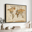 Personalized World Map Canvas Print – Custom Push Pin Framed