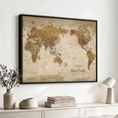 Personalized World Map Canvas Print – Framed Push Pin Travel