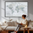 Personalized Antique World Map Canvas Print – Custom Push