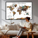 Customizable Framed World Map Canvas Print – Personalized by MyGreatCanvas | Canvas Wall Art Prints | Photo Prints & Wall Decor