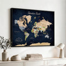 Personalized Antique World Map Canvas Print – Custom Push