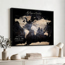 Personalize World Map Push Pin Wall Canvas Print –