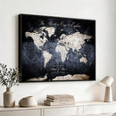 Custom Push Pin World Map Wall Canvas Print – Personalized